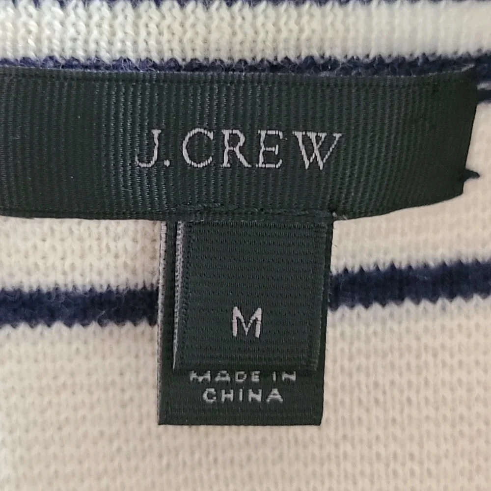J. Crew Fringed Boatneck Striped Shell Tank M